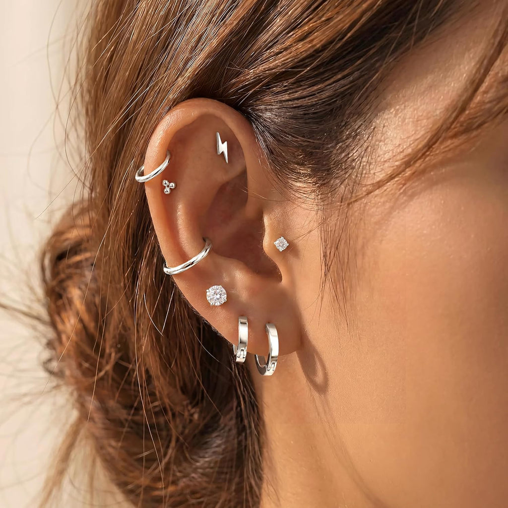 Flat Back Earrings — 25 Piece Set, 14K Plated Steel