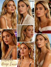 Load image into Gallery viewer, Chunky Gold Hoop Earrings — 36 Pairs, Multipack