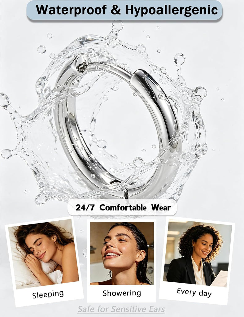 Stainless Steel Flat Back Stud Earrings for Women Hypoallergenic