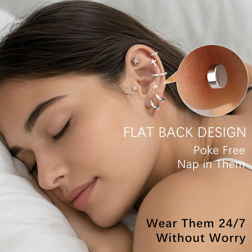 Flat Back Earrings — 25 Piece Set, 14K Plated Steel