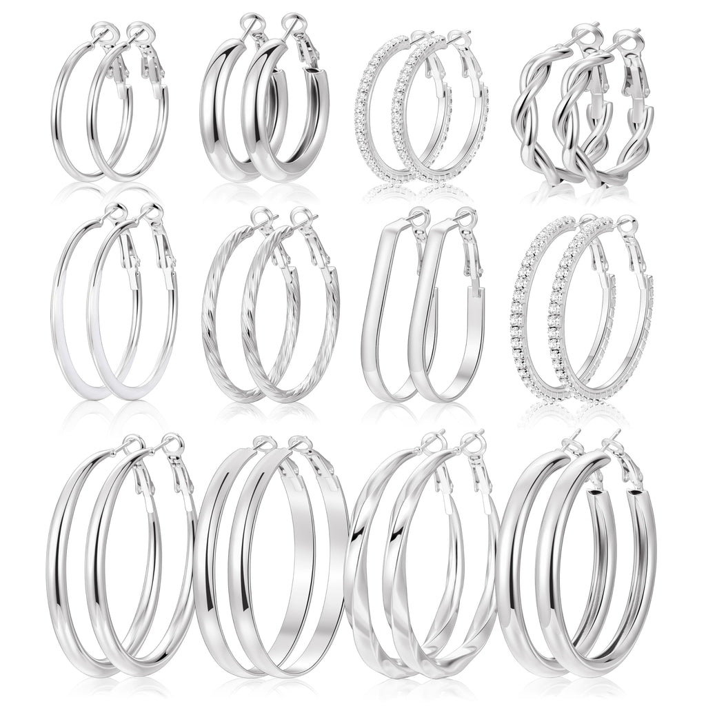 12 Pairs Gold Hoop Earrings Set for Women, Lightweight Hoop Jewelry – view 14