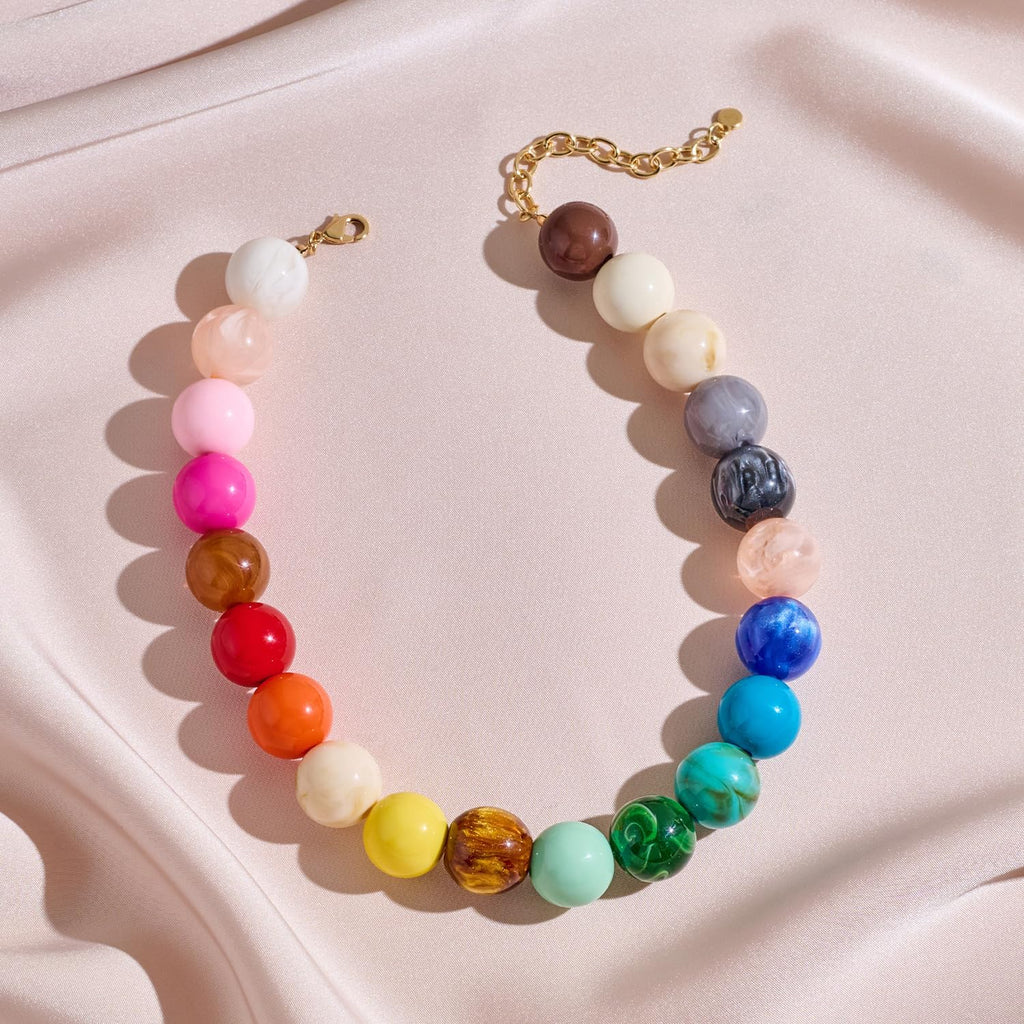Colorful Chunky Bead Necklaces For Women – view 5