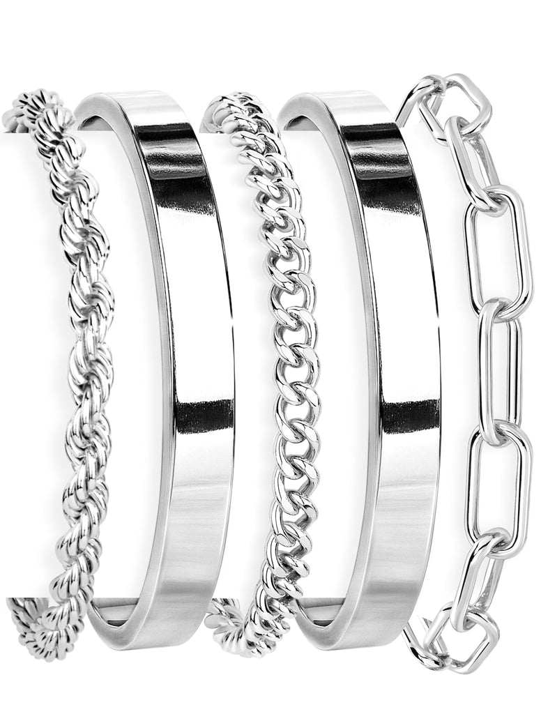 Gold Bracelets Set for Women, 14K Gold Plated, Sterling Silver – view 16