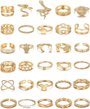 Load image into Gallery viewer, 30pcs+25pcs Gold Knuckle Rings