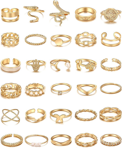 30pcs+25pcs Gold Knuckle Rings