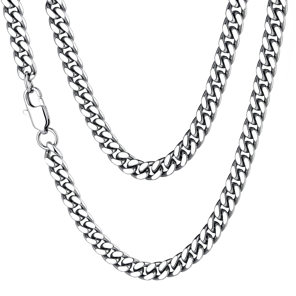 Cuban Link Chain Necklace for Women, Stainless Steel – view 30