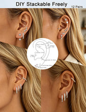 Load image into Gallery viewer, Stainless Steel Flat Back Stud Earrings for Women Hypoallergenic