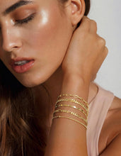 Load image into Gallery viewer, Gold Chain Bracelet Set — Paperclip &amp; Cuban Link, 7"+2"