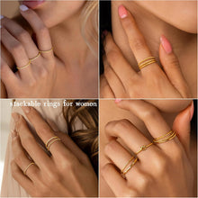 Load image into Gallery viewer, Dainty Gold Stacking Rings — Sizes 3–11, Non Tarnish