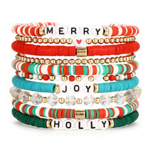 Load image into Gallery viewer, 13pcs Boho Brown Gold Beaded Stretch Bracelets for Women, Heishi Clay Surfer Stackable Bracelet Stacks Summer Beach Jewelry