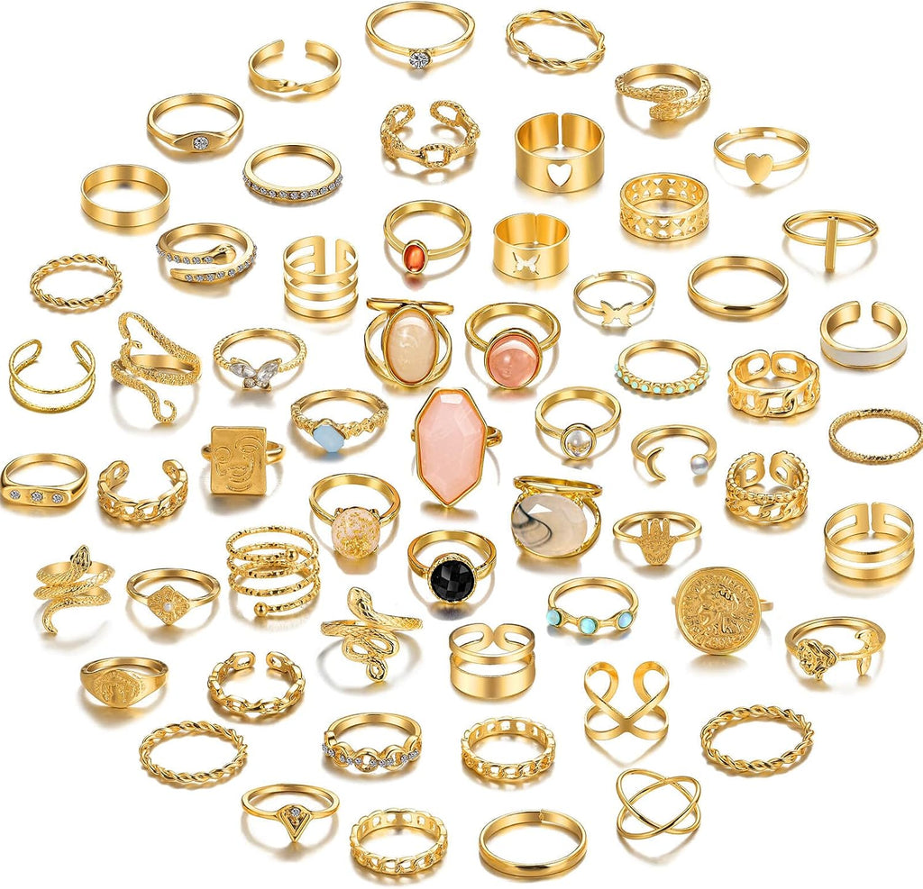 Stacking Rings — 60 Pieces, Gold or Silver