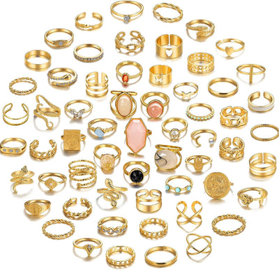 Stacking Rings — 60 Pieces, Gold or Silver
