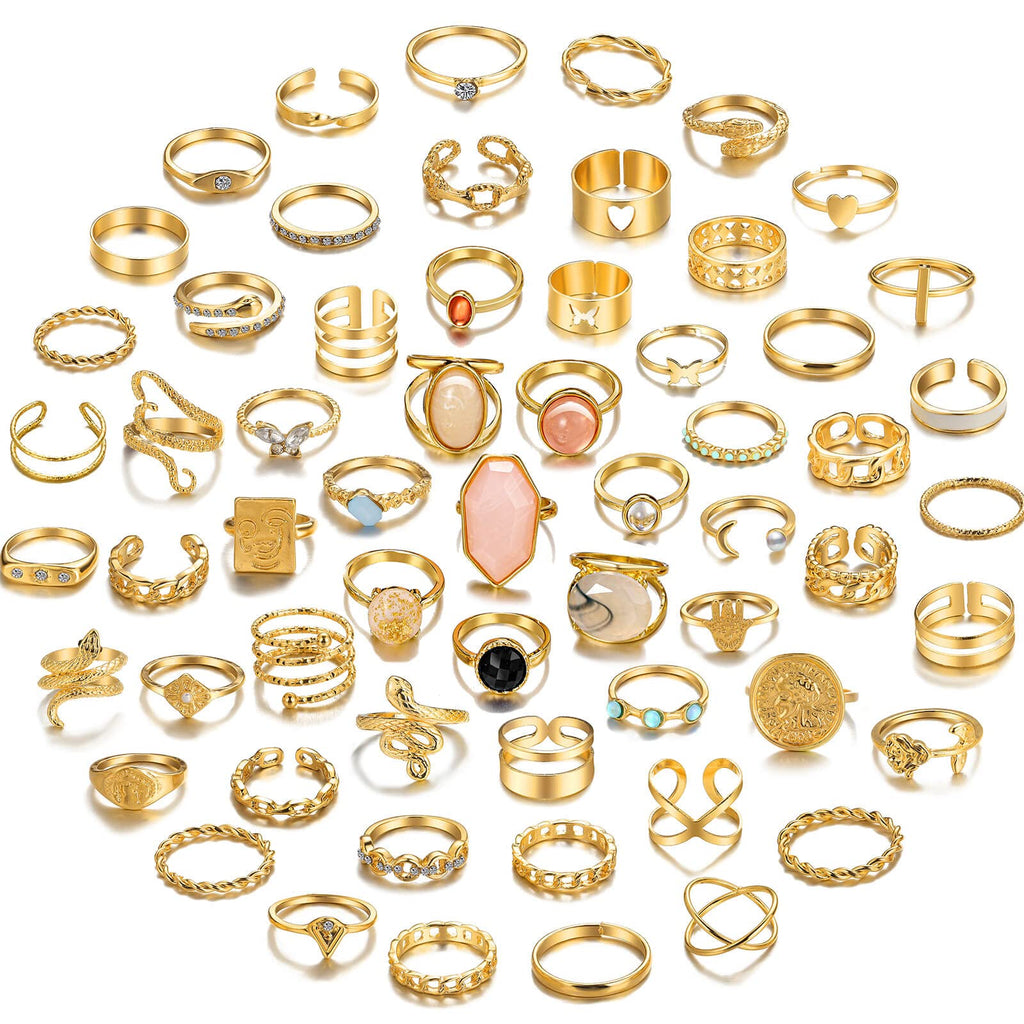 Stacking Rings — 60 Pieces, Gold or Silver
