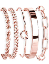 将图片加载到图库查看器，Sterling Silver Bangle Bracelet Set — Waterproof, Stackable