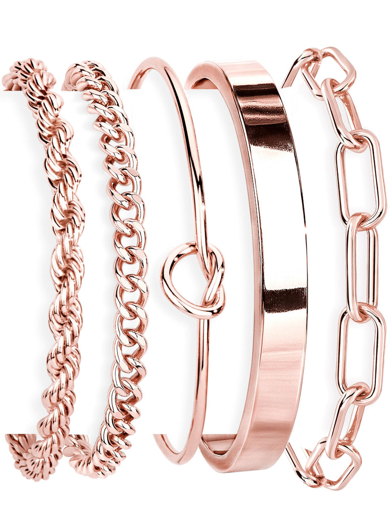 Sterling Silver Cuff Bangle Bracelet Set for Women , S925 Silver Chunky Cuban Link – view 8