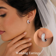 Load image into Gallery viewer, Chunky CZ Hoop Earrings — 14K Gold Plated, Birthstone Accent