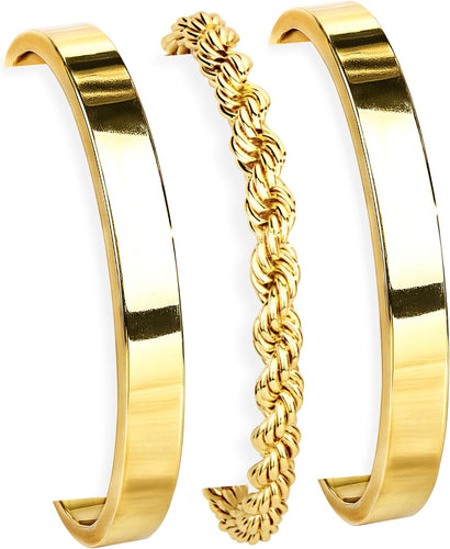 Gold Bracelets for Women Non Tarnish Dainty 14K Gold Plated Bangle Cuff Bracelets Stack for Women,Waterproof Stackable Bracelet Gold Jewelry Trendy Gifts Adjustable