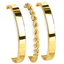将图片加载到图库查看器，Gold Bracelets for Women Non Tarnish Dainty 14K Gold Plated Bangle Cuff Bracelets Stack for Women,Waterproof Stackable