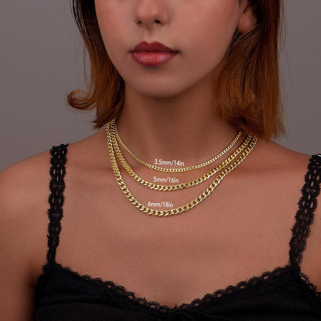 Cuban Link Chain Necklace for Women, Stainless Steel – view 4