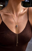 Load image into Gallery viewer, Lariat Y Necklace for Women Long Gold Plated Cord Pendant – alternate view