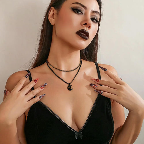 Sun And Moon Gothic Necklace For Women – alternate view