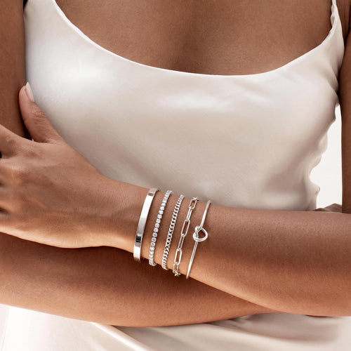 Gold Chunky Bracelets Set for Women Non Tarnish, Waterproof 14K Gold Plated Chunky Cuff Bracelet Stackable Gold Bangles Bracelet for Women Trendy Fashion Accessories Tie Knot Cuban Tennis Rope Paperclip Bracelet Stack Jewelry