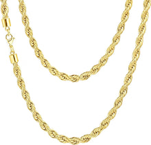 将图片加载到图库查看器，Gold Rope Chain Necklace for Men, Stainless Steel
