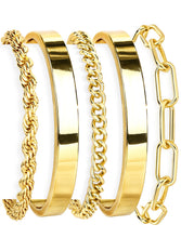 Load image into Gallery viewer, Gold Bracelets Set for Women, 14K Gold Plated, Sterling Silver – view 8