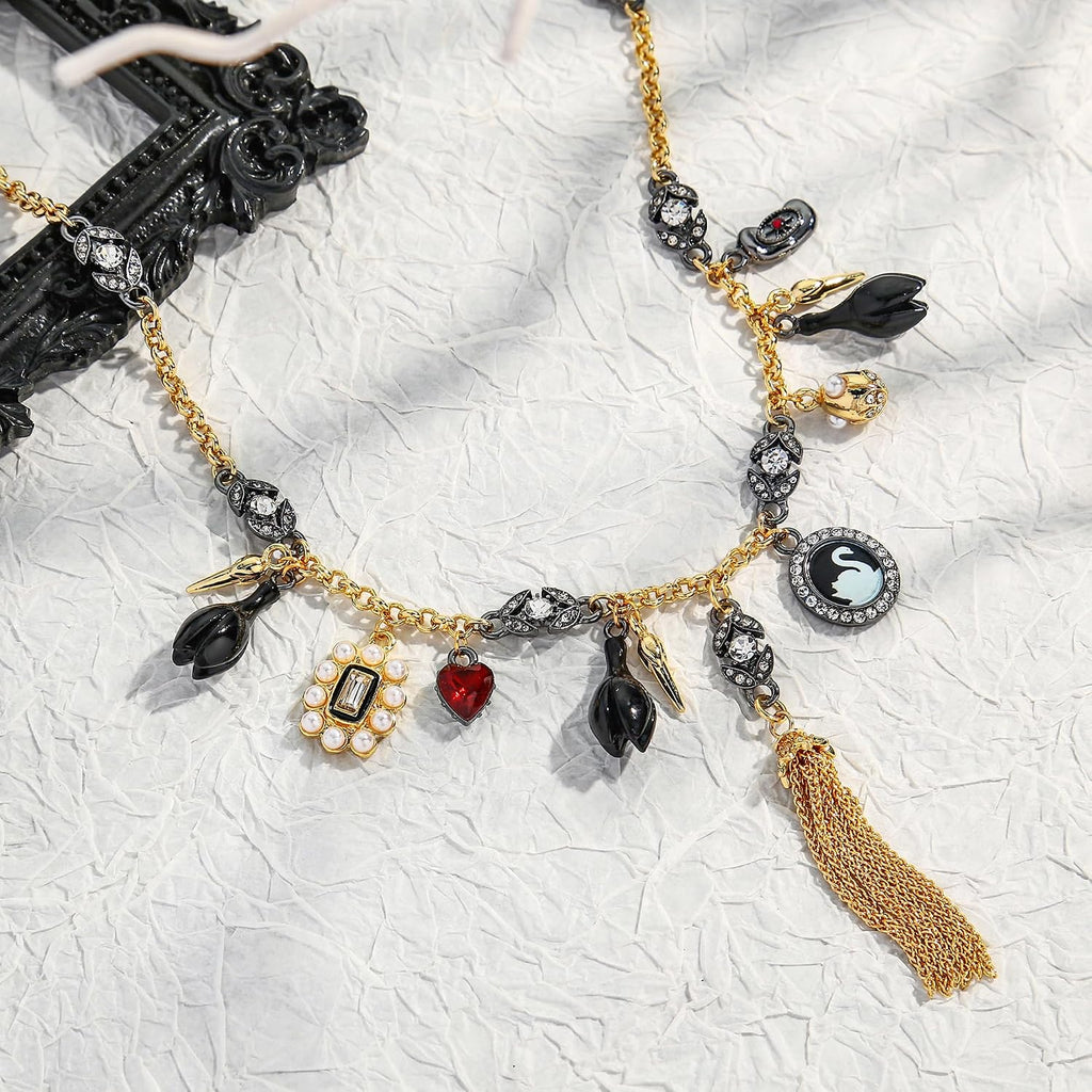 Gothic Necklace for Women Halloween Charm Chain Tassel Jewelry – view 5