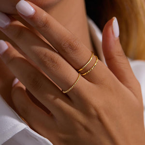 Dainty Gold Stacking Rings — Sizes 3–11, Non Tarnish