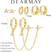 Load image into Gallery viewer, Gold Huggie Hoop Earrings Set for Women, 14K Gold Plated – view 4
