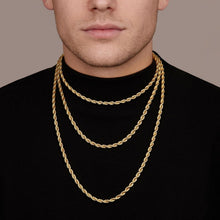 将图片加载到图库查看器，Gold Rope Chain Necklace for Men, Stainless Steel – view 3