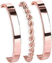 Load image into Gallery viewer, Gold Bangle &amp; Cuff Stack — Adjustable, Non Tarnish