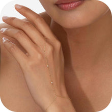Load image into Gallery viewer, Dainty Gold Ring Hand Chain Cubic Zirconia Bracelet Trendy 14K Gold Plated Hand Chains Bracelet for Women Simple Body