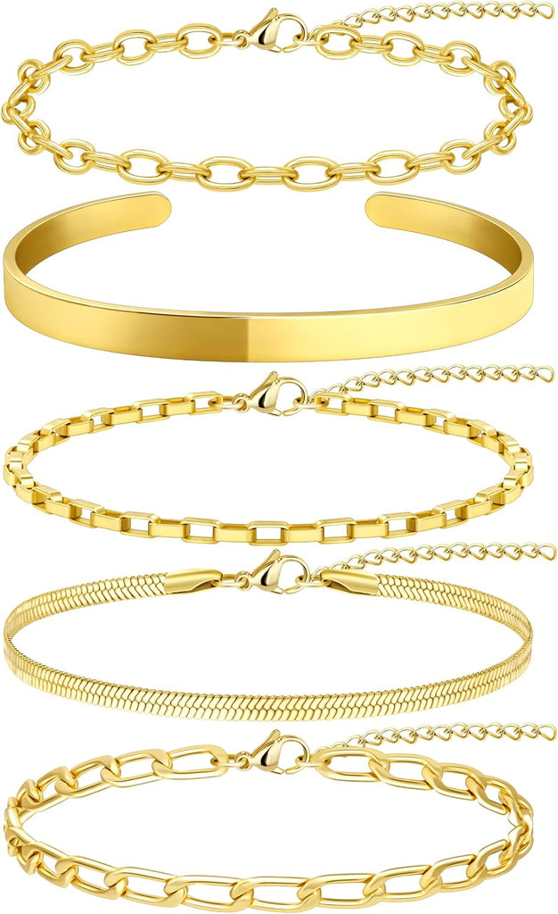 Gold Chain Bracelets for Women Non Tarnish