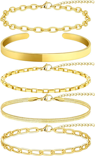 Gold Chain Bracelets for Women Non Tarnish