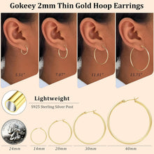 Load image into Gallery viewer, Gold Hoop Earrings Set — 14/20/30/40mm, Sterling Silver Post