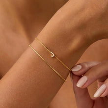 将图片加载到图库查看器，Gold Initial Bracelet — A–Z, 14K Gold Plated Box Chain