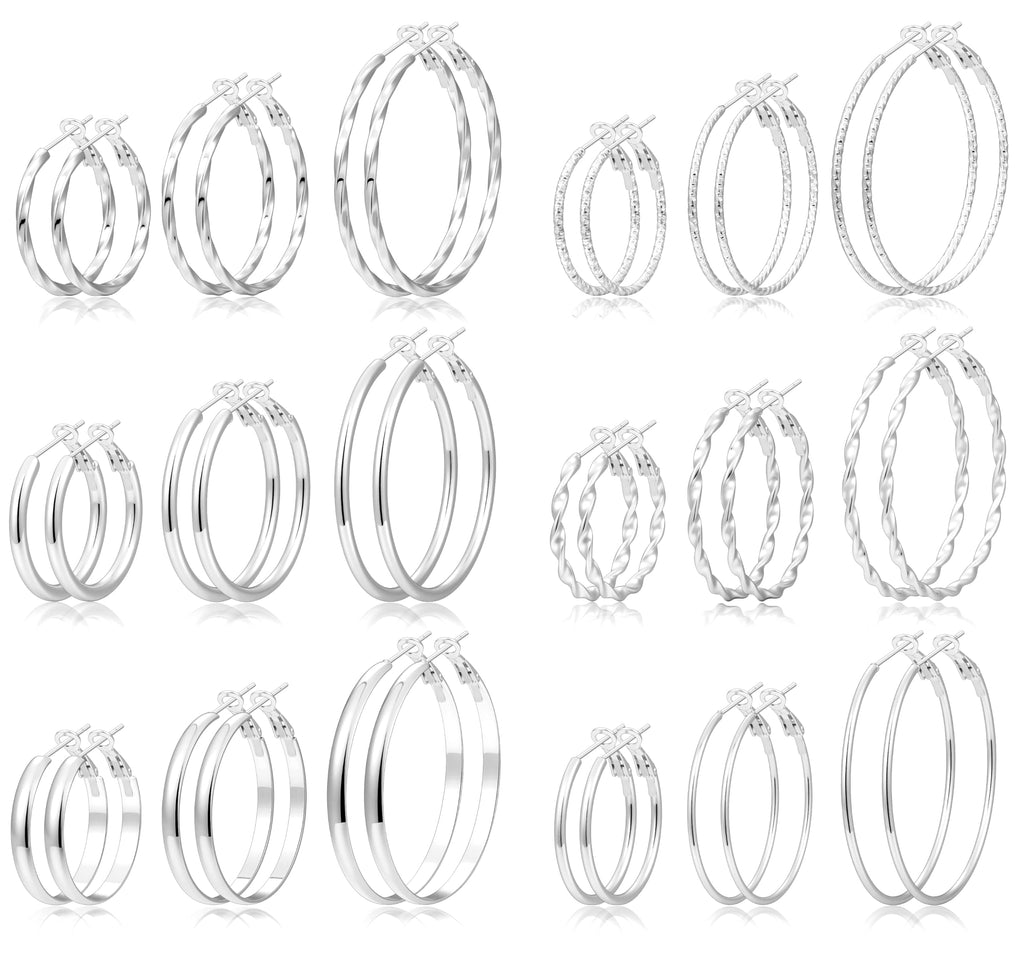 42 Pairs Gold Hoop Earrings for Women, Chunky Pearl Twisted Hypoallergenic – view 11
