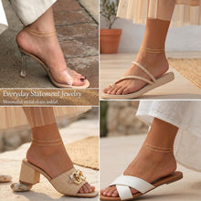 将图片加载到图库查看器，Dainty Gold Ankle Bracelets for Women Waterproof – view 4