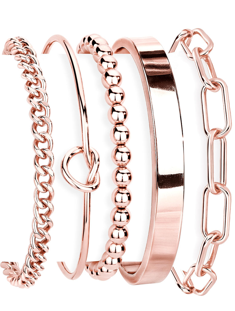 Gold Bracelets Set for Women, 14K Gold Plated, Sterling Silver – view 14