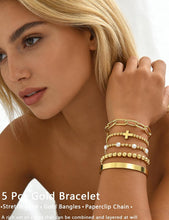 Load image into Gallery viewer, Gold Hand Chain Bracelets — 8 Pieces, Adjustable