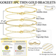 Load image into Gallery viewer, Dainty Gold Thin Bracelets — Stackable Set