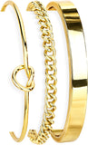 Cuban Link Bangle Cuff — Love Knot, Adjustable