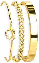 Load image into Gallery viewer, Cuban Link Bangle Cuff — Love Knot, Adjustable