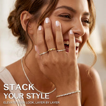 Load image into Gallery viewer, Stackable Ring Compatible with Oura Ring Gen 5/4 Accessories, Non Tarnish Dainty Eternity Wedding Bands for Women, 2-Pack