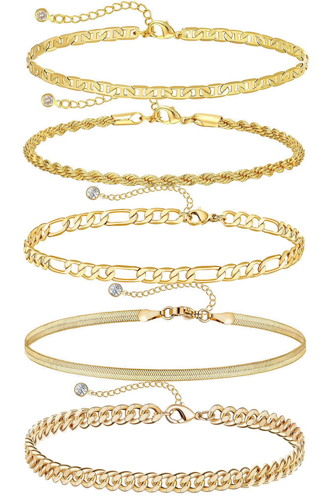 Dainty Gold Ankle Bracelets for Women Waterproof – view 9