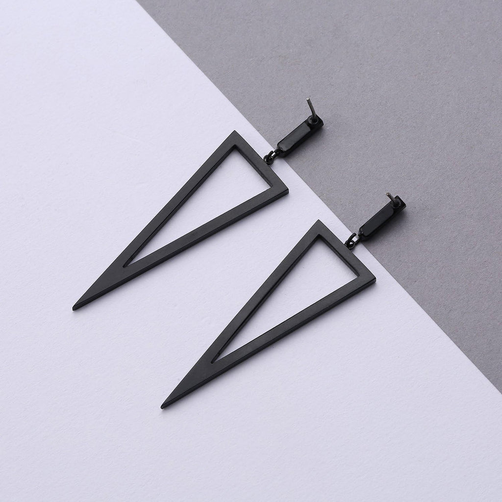 Metal Triangle Danlge Drop Earrings For Women Costume Jewelry – view 5