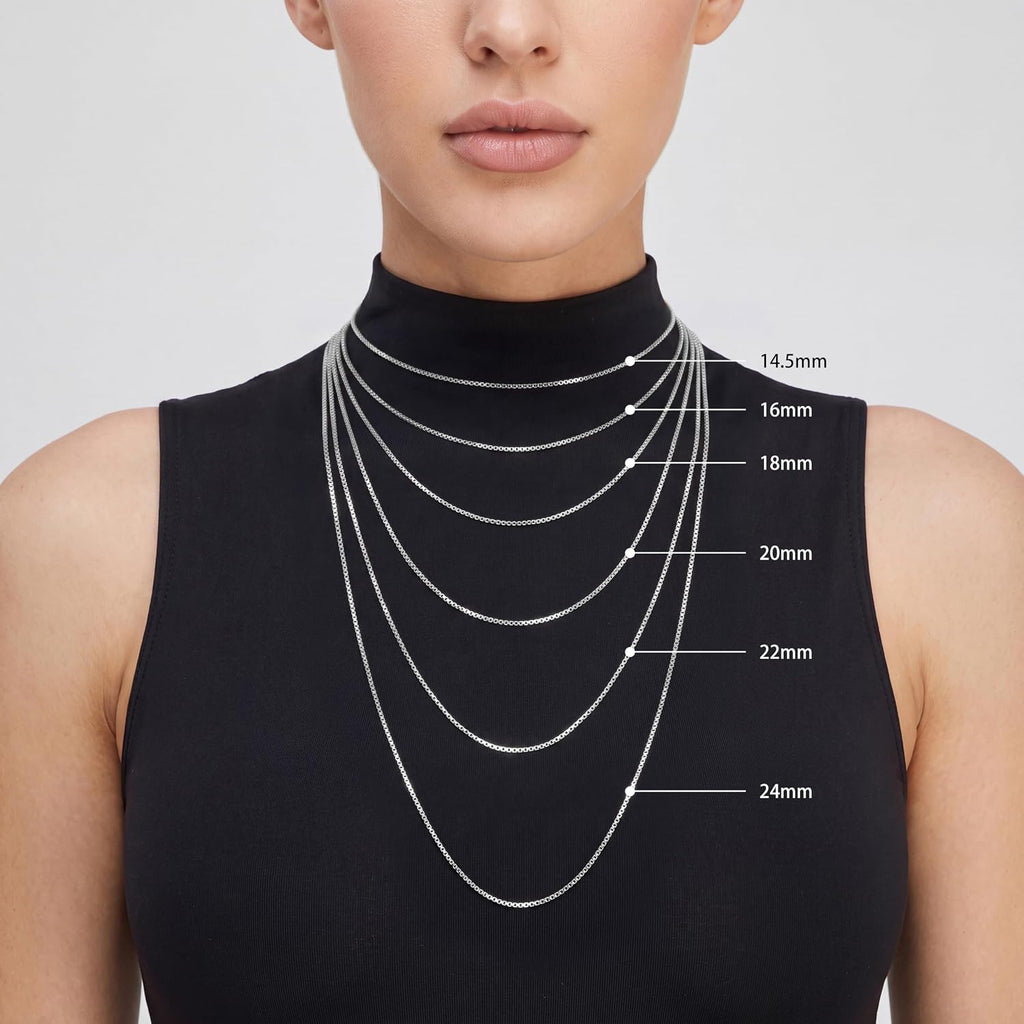 S925 Sterling Silver Box Chain Necklace – view 4