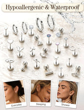 Load image into Gallery viewer, Flat Back Earrings — 25 Piece Set, 14K Plated Steel